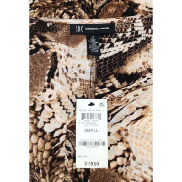 NWT INC Snake Print Long Sleeve Maxi Dress Elastic Waist Women’s Size Small - Picture 4 of 4